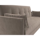 Прямой диван «Лига 018», механизм книжка, велюр, цвет коричневый  (артикул 9768641)  большой выбор товаров оптом и в розницу по низким ценам с доставкой