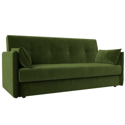 Прямой диван «Лига 018», механизм книжка, микровельвет, цвет зелёный