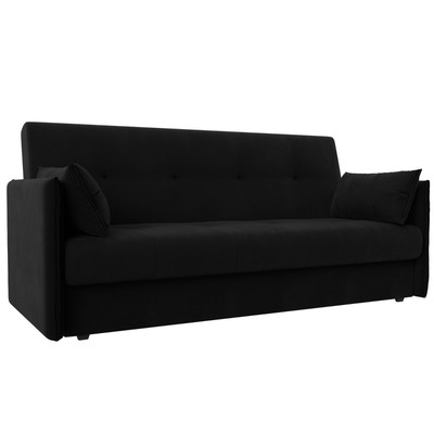 Прямой диван «Лига 018», механизм книжка, микровельвет, цвет чёрный