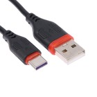 Кабель Eltronic Type-C - USB, 2.4 А, 1 м, зарядка + передача данных, пакет, черный - фото 10549335