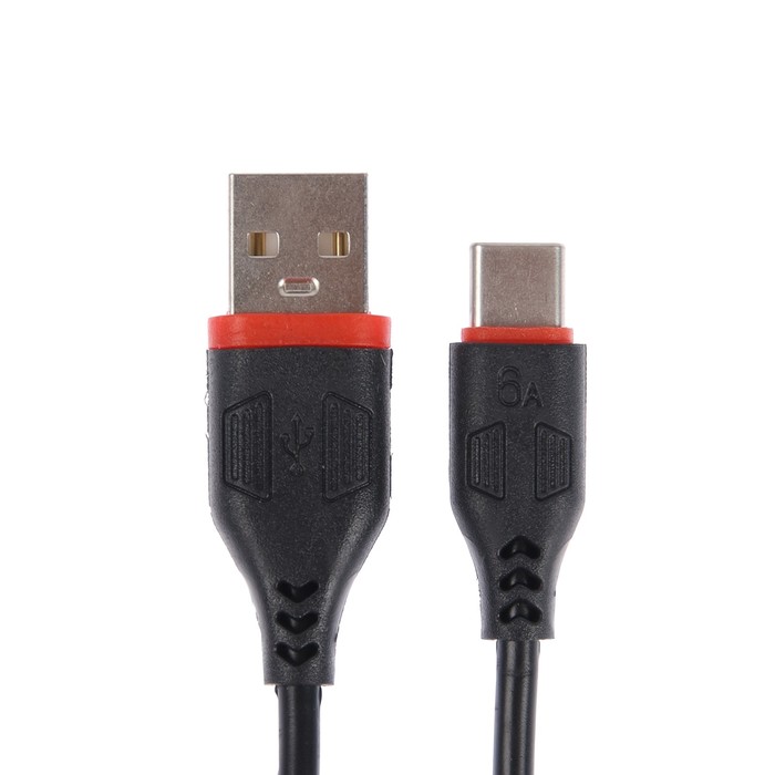 Кабель Eltronic Type-C - USB, 2.4 А, 1 м, зарядка + передача данных, пакет, черный - фото 51463658