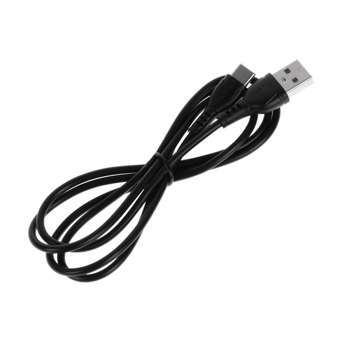 Кабель Eltronic Type-C - USB, 2.4 А, 1 м, зарядка + передача данных, пакет, черный - фото 51582857