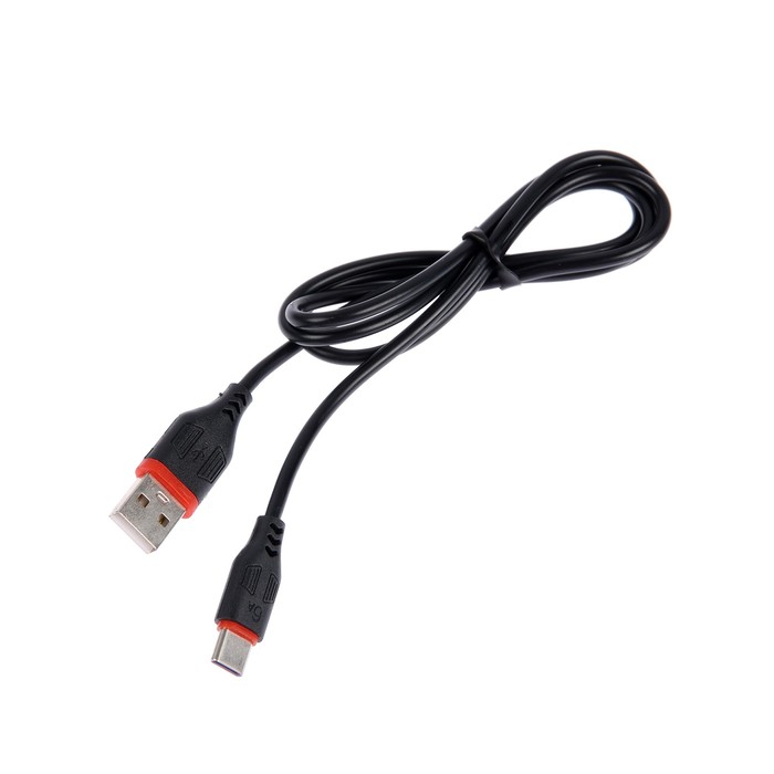 Кабель Eltronic Type-C - USB, 2.4 А, 1 м, зарядка + передача данных, пакет, черный - фото 51463659