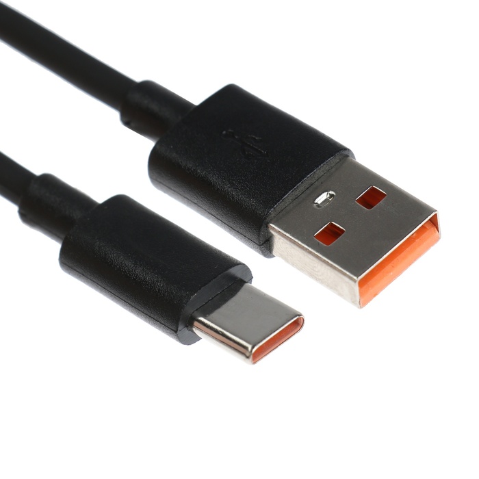 Кабель Eltronic Type-C - USB, 2.4 А, 1 м, зарядка + передача данных, пакет, черный - фото 51524784