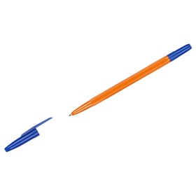 Ручка шариковая СТАММ "511" синяя, 0,7мм, оранжевый корпус