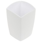 Подставка-стакан для канцелярии СТАММ "Тропик", пластик, квадратная, белая - фото 19781042