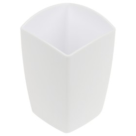 Подставка-стакан для пишущих принадлежностей Стамм "Тропик", квадратная, белая