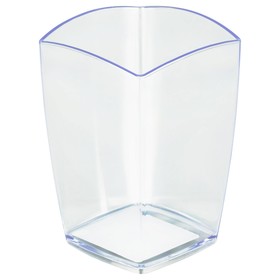 Подставка-стакан для пишущих принадлежностей Стамм "Тропик", квадратная, прозрачная