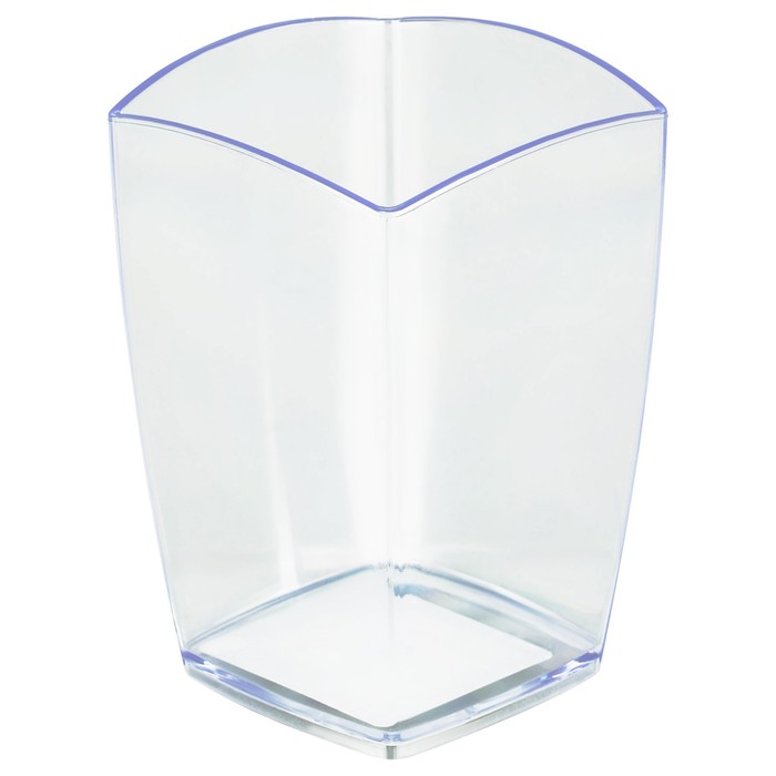 Подставка-стакан для канцелярии СТАММ "Тропик", пластик, квадратная, прозрачная - Фото 1