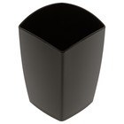 Подставка-стакан для канцелярии СТАММ "Тропик", пластик, квадратная, черная - фото 297345244