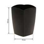 Подставка-стакан для канцелярии СТАММ "Тропик", пластик, квадратная, черная - фото 9285652