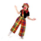 Карнавальный костюм «Клоун с бабочкой», цветная клетка, рост 104-128 см - фото 10549559