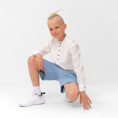 Рубашка для мальчика MINAKU: Casual Collection, белая, полупрозрачная, размер 28-30 (98-104 см)