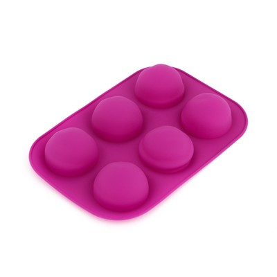 УЦЕНКА Форма силиконовая для выпечки Доляна «Полусферы», 24×16 см, 6 ячеек, d=5.5 см, цвет МИКС