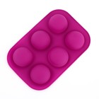 УЦЕНКА Форма силиконовая для выпечки Доляна «Полусферы», 24×16 см, 6 ячеек, d=5.5 см, цвет МИКС - Фото 2