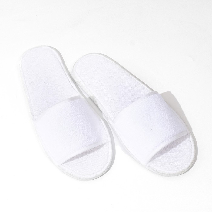 Тапочки махровая ткань, поролон 3 мм, картон 43 размер (индивидуальная упаковка) - Фото 1