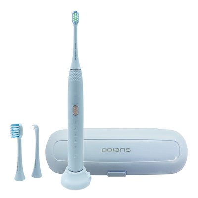 Электрическая зубная щётка Polaris PETB 0701 TC, 3 Вт, 5 режимов, 3 насадки, голубой