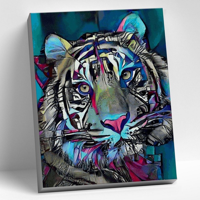 Картина по номерам 40 × 50 см «Радужный тигр» 20 цветов