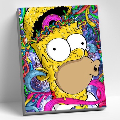 Картина по номерам 40 × 50 см «Гомер с пончиком» 25 цветов