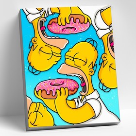 Картина по номерам «Гомер и пончики», 40 × 50 см, 15 цветов