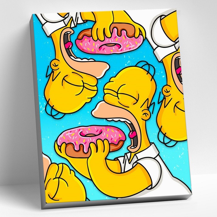 Картина по номерам 40 × 50 см «Гомер и пончики» 15 цветов - Фото 1
