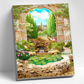 Картина по номерам 40 × 50 см «Улочка с кипарисами» 28 цветов