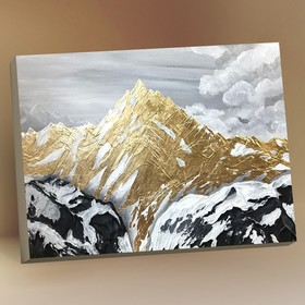 Картина по номерам с поталью 40 × 50 см «Золотые вершины» 14 цветов