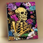 Картина по номерам с поталью 40 × 50 см «Скелет в цветах» 22 цвета - фото 3591307