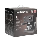Кофеварка Polaris PCM 1527E, рожковая, 850 Вт, капучинатор, чёрная - фото 51340395
