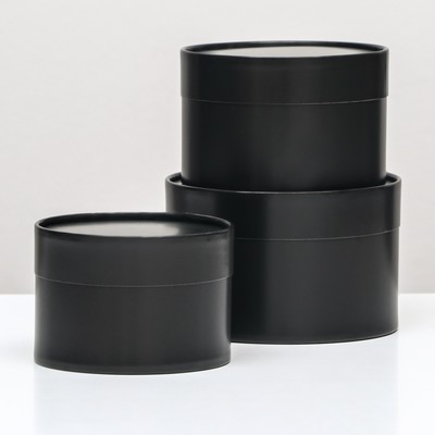 Набор подарочных коробок 3 в 1, завальцованные, черный, 16×10, 14×9, 13×8.5 см