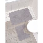 Набор ковриков для ванны и туалета «Тропики», 2 шт, 40×50, 50×80 см, цвет серый - фото 10552819