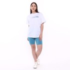 Комплект женский (футболка/шорты), цвет лазурит/белый, размер 48 - фото 10552966
