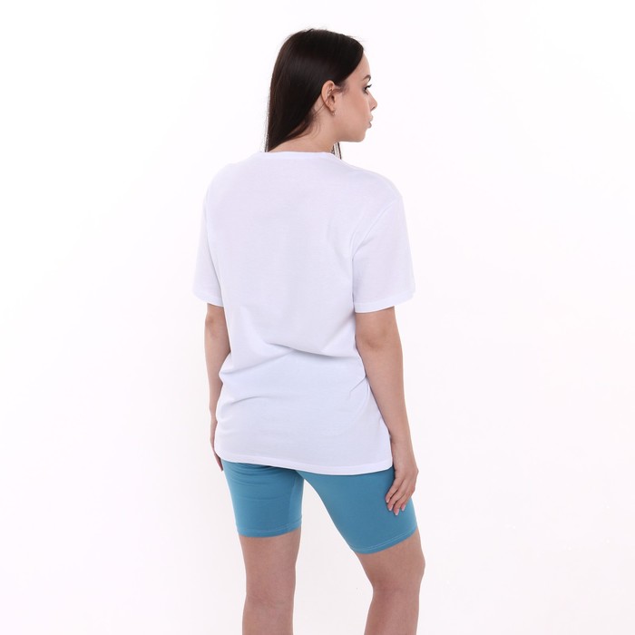 Комплект женский (футболка/шорты), цвет лазурит/белый, размер 48 63423