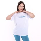 Комплект женский (футболка/шорты), цвет лазурит/белый, размер 50 - фото 25305415