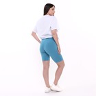 Комплект женский (футболка/шорты), цвет лазурит/белый, размер 50 - фото 25305418