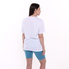 Комплект женский (футболка/шорты), цвет лазурит/белый, размер 50 - фото 25305419