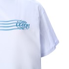 Комплект женский (футболка/шорты), цвет лазурит/белый, размер 50 - фото 25305421