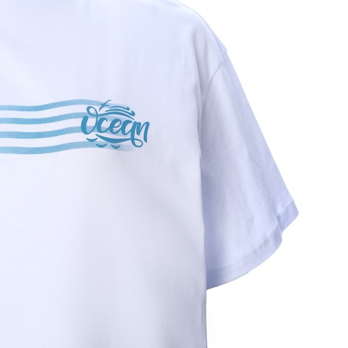 Комплект женский (футболка/шорты), цвет лазурит/белый, размер 52 63425