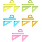 Набор чертежный Стамм большой (линейка 25 см, 2 треугольника, транспортир), прозрачный, неоновые цвета, европодвес, МИКС - фото 10553012