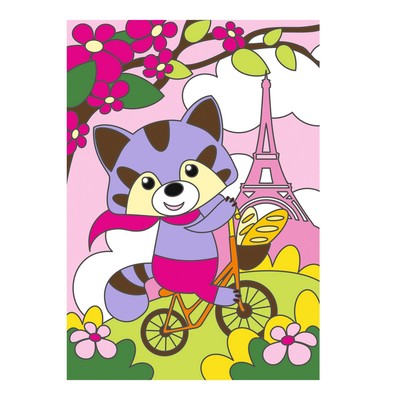 Картина по номерам для малышей «Енотик в Париже»
