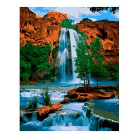 Картина по номерам на картоне «Горный водопад», 40 × 50 см