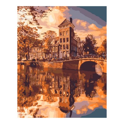 Картина по номерам на картоне 40 × 50 см «Осенний канал»