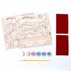 Конструктор из дерева «Самолёт» 20 деталей, 19,5х17,7х7,2 см, в комплекте краски, кисточка и наждачная бумага - Фото 2