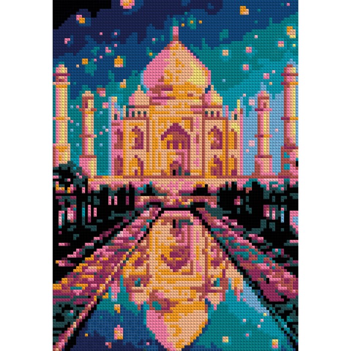 Алмазная мозаика 21 × 30 см, (полное заполнение) «Ночной Тадж Махал» - Фото 1