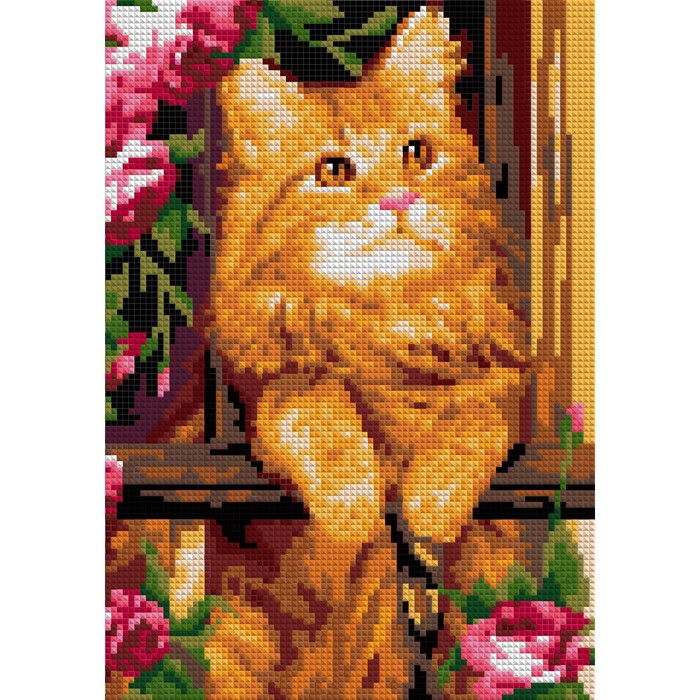 Алмазная мозаика 21 × 30 см, (полное заполнение) «Рыжий котик» - Фото 1