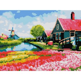 Алмазная мозаика 30 × 40 см, (полное заполнение) «Голландская деревня»