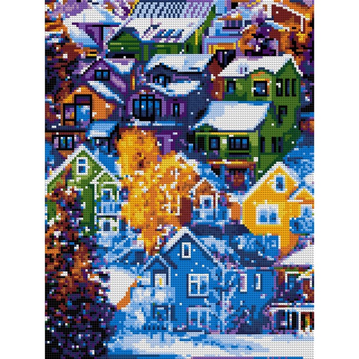 Алмазная мозаика 30 × 40 см, (полное заполнение) «Зимняя Норвегия» - Фото 1