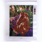 Алмазная мозаика 30 × 40 см, (частичное заполнение) «Лошадка в цветах» - Фото 2