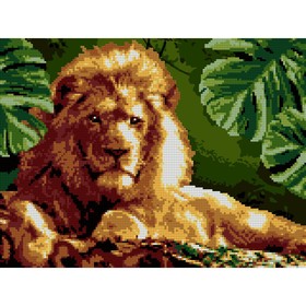 Алмазная мозаика 30 × 40 см, (частичное заполнение) «Мудрый лев»