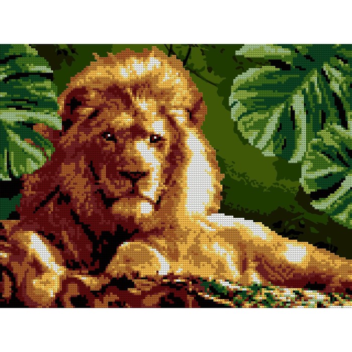 Алмазная мозаика 30 × 40 см, (частичное заполнение) «Мудрый лев» - Фото 1